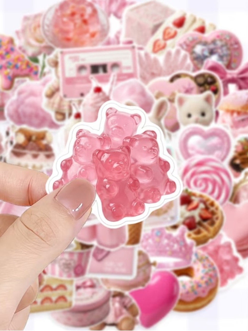 50 Pretty in Pink Coquette Aesthetic Stickers Cottagecore Girly Pink